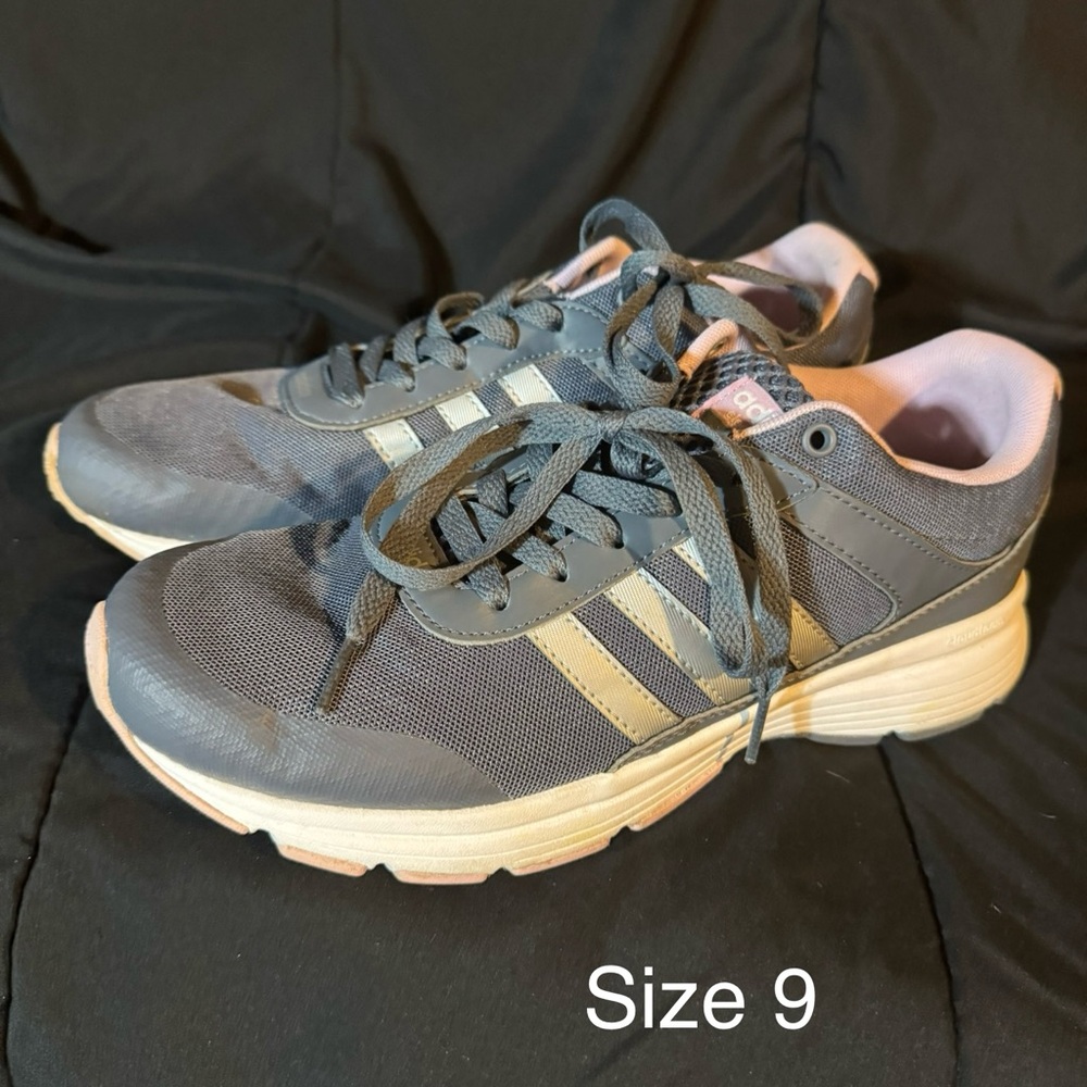 Adidas Gray and Pink Running Shoes